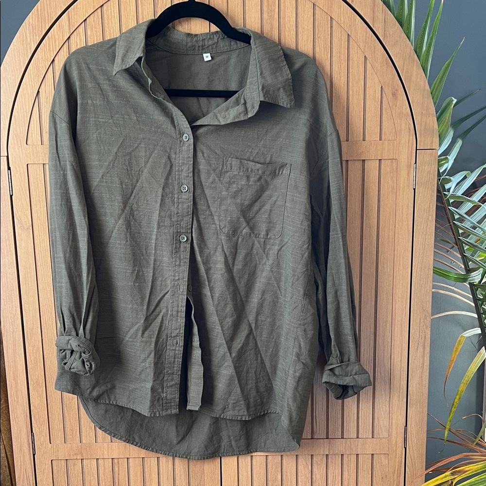 Amazon Khaki Women's Button Down Shirt